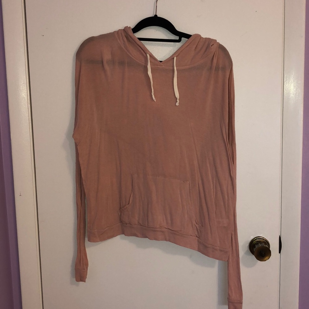 Brandy Melville blush pink hooded long sleeve